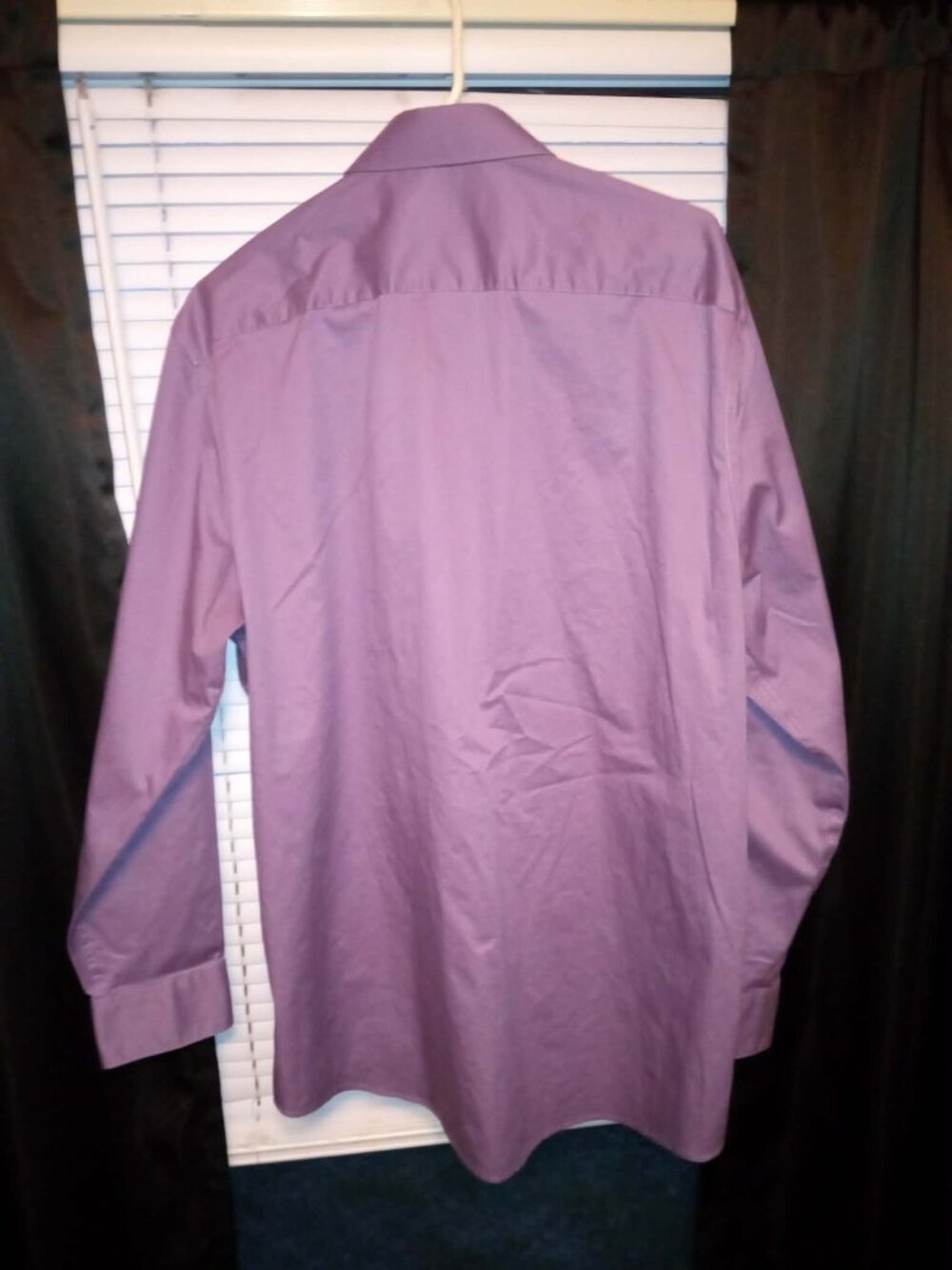 Perry Ellis Portfolio Slim Fit 17.5 purple Dress Shirt Cotton long sleeve - Picture 2 of 2
